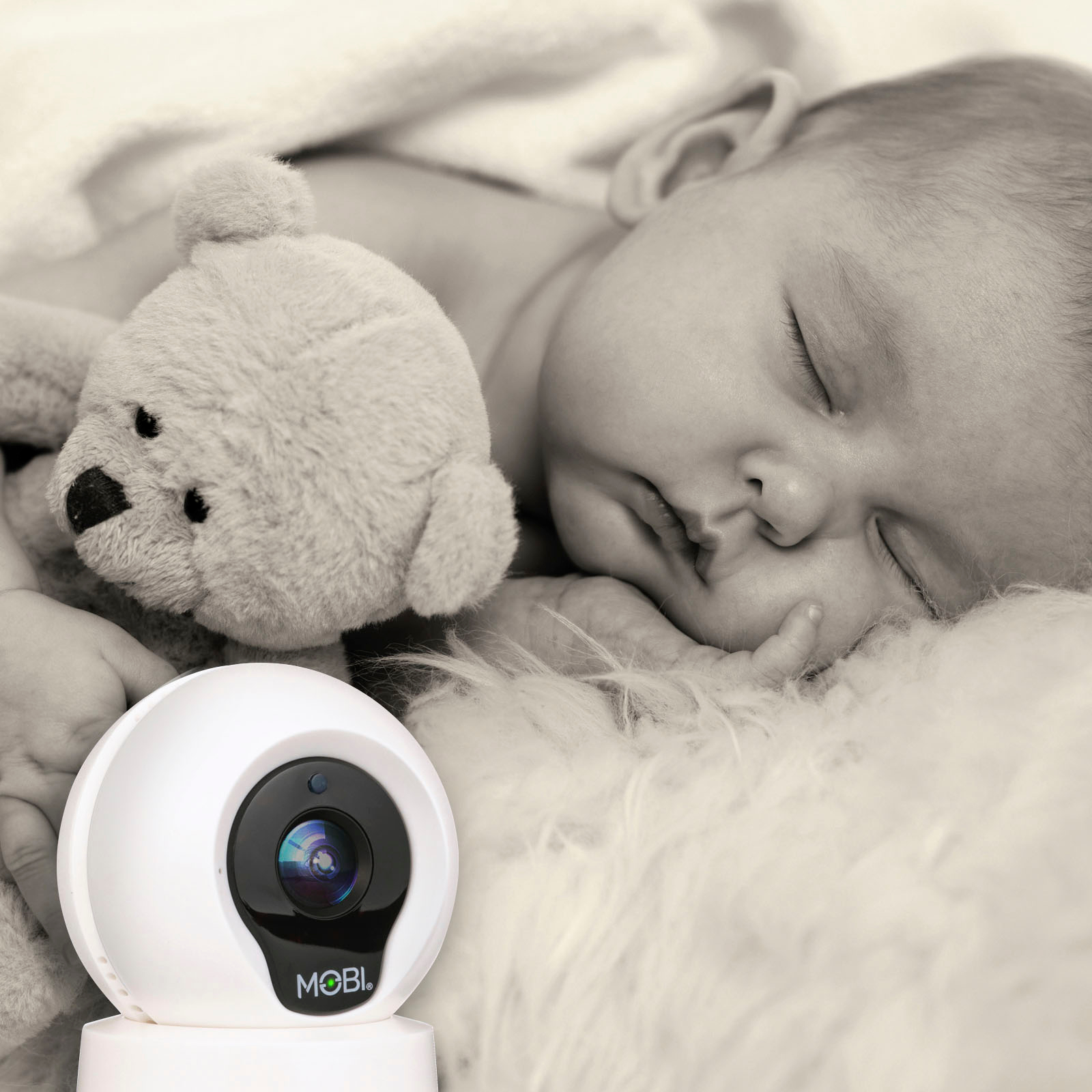Left View: MOBI - MobiCam Multi-Purpose Smart HD Wi-Fi Baby Camera Monitor with 2-way Audio, Recording, and motion detection