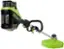 Angle. Greenworks - 80V 16" Cutting Diameter  Brushless Straight Shaft Grass Trimmer 2.0 Ah Battery and Rapid Charger - Black/Green.
