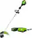 Front. Greenworks - 80V 16" Cutting Diameter Brushless Straight Shaft Grass Trimmer 2.0 Ah Battery and Rapid Charger - Black/Green.