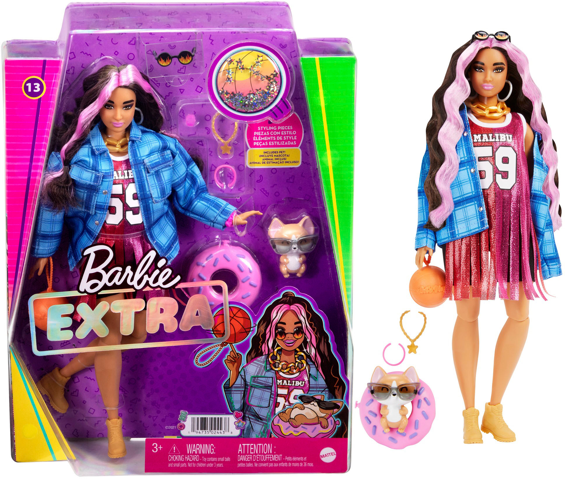 gewoon regisseur het formulier Barbie Extra Doll Basketball Jersey HDJ46 - Best Buy