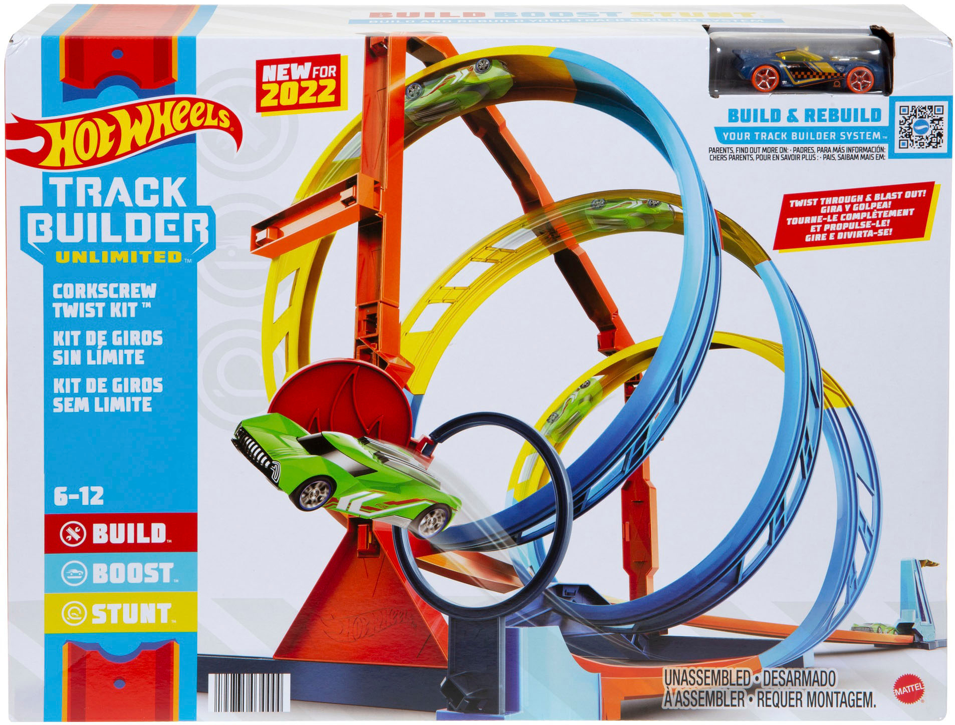 Angle View: Hot Wheels - Track Builder Unlimited Corkscrew Twist Kit