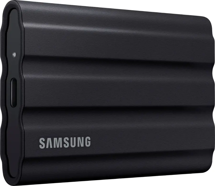 Samsung t7 shield 1tb črn zunanji ssd pogled spredaj