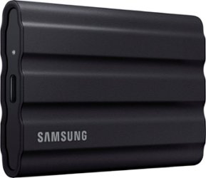 Samsung - T7 Shield 1TB, External USB 3.2 Gen 2 Rugged SSD IP65 Water Resistant - Black - Front_Zoom