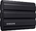 Front. Samsung - T7 Shield 2TB External USB 3.2 Gen 2 Rugged SSD IP65 Water Resistant - Black.