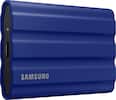 Front. Samsung - T7 Shield 1TB External USB 3.2 Gen 2 Rugged SSD IP65 Water Resistant - Blue.