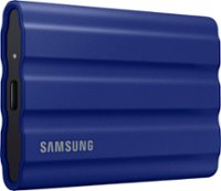 Samsung - T7 Shield 1TB External USB 3.2 Gen 2 Rugged SSD IP65 Water Resistant - Blue - Front_Zoom