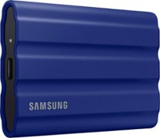 Samsung - T7 Shield 1TB External USB 3.2 Gen 2 Rugged Solid State Drive IP65 Water Resistant - Blue - Front_Zoom
