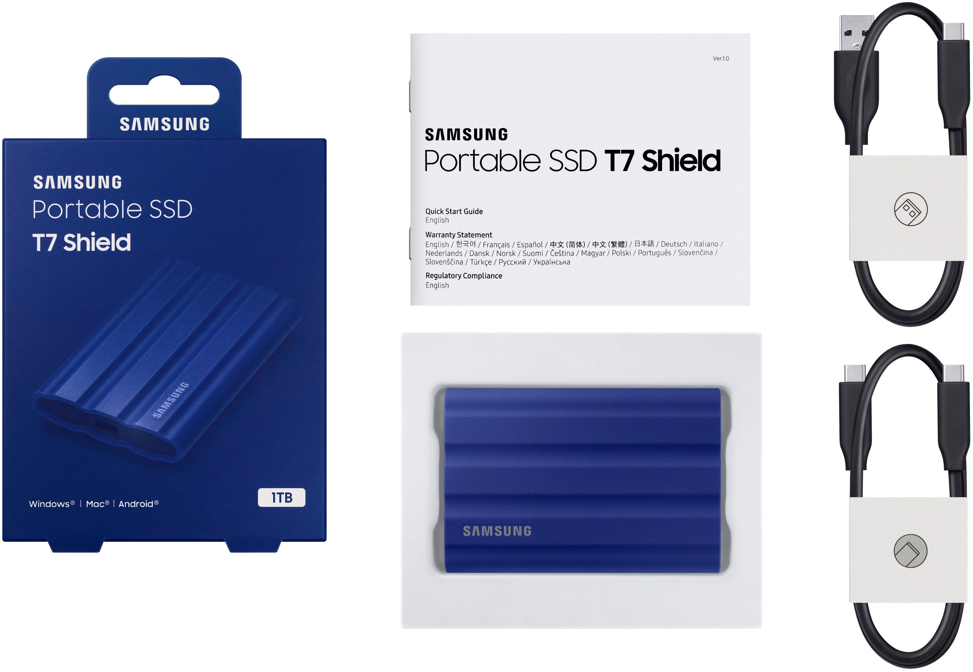 Alt View 14. Samsung - T7 Shield 1TB External USB 3.2 Gen 2 Rugged SSD IP65 Water Resistant - Blue.