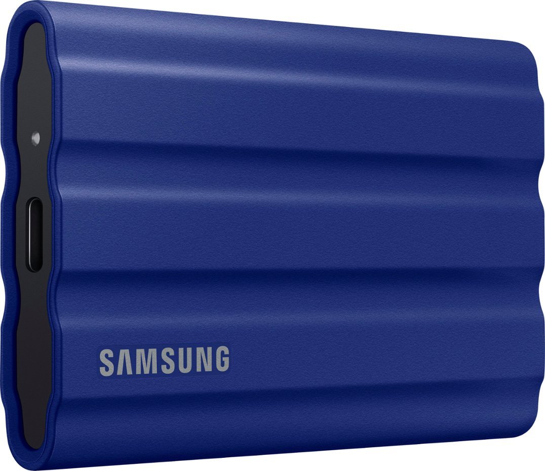 Zoom in on Front Zoom. Samsung - T7 Shield 2TB External USB 3.2 Gen 2 Rugged SSD IP65 Water Resistant - Blue.