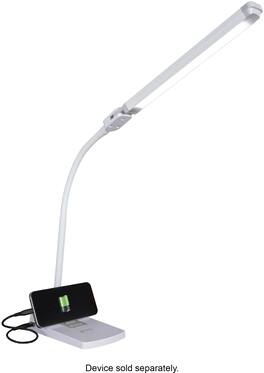 OttLite - Swivel LED Desk Lamp with USB Charging and Stand - White