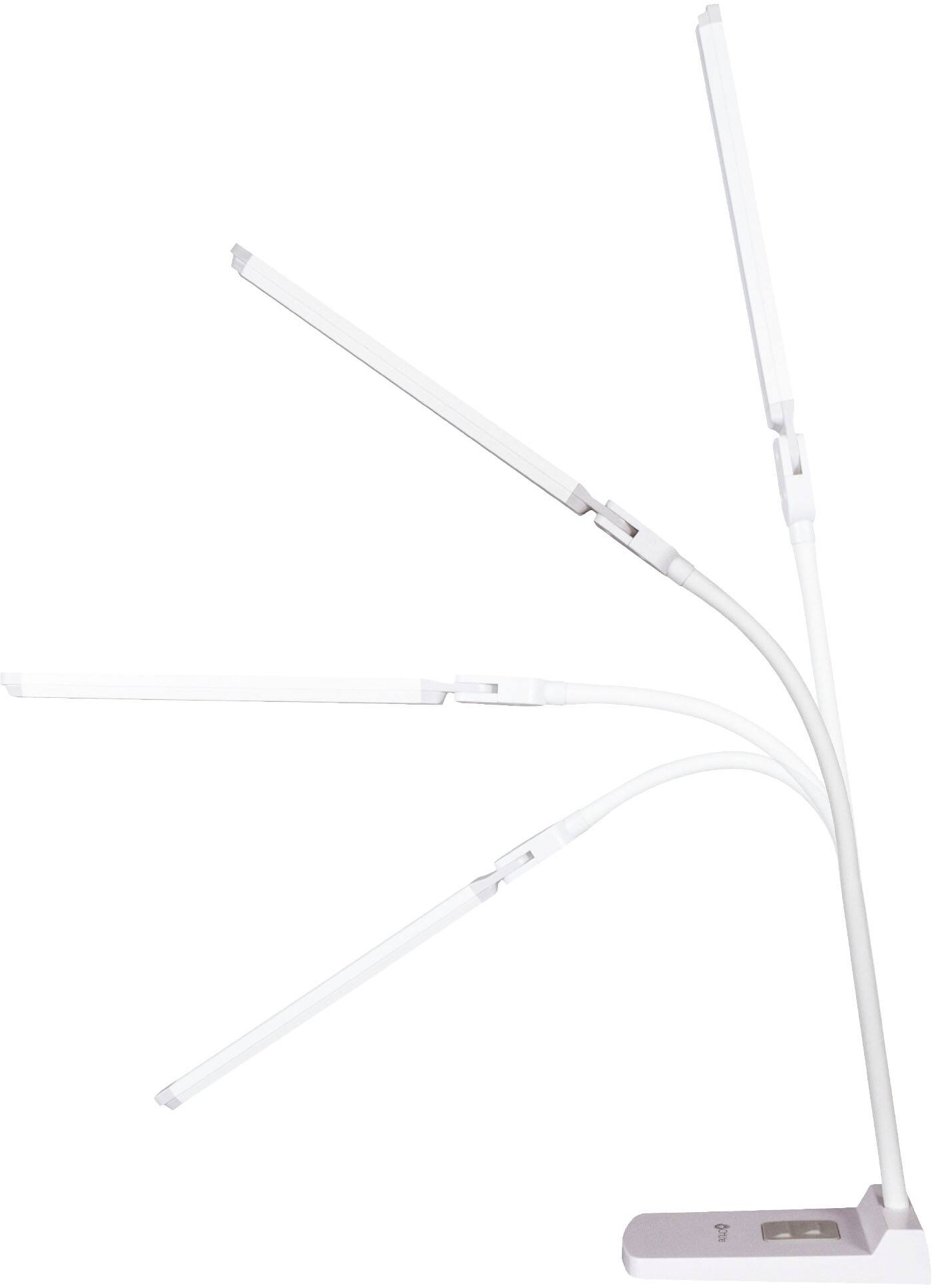 OttLite Swivel LED Desk Lamp with USB Charging and Stand White CSN0800W