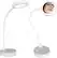 Front. OttLite - Rechargeable LED Desk Lamp with Lighted Mirror - White.