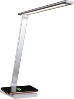 OttLite - Entice LED Desk Lamp with Qi and USB Charging - Silver - Front_Zoom