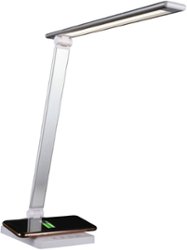 OttLite - Entice LED Desk Lamp with Qi and USB Charging - White - Front_Zoom