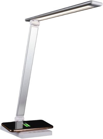 OttLite - Entice LED Desk Lamp with Qi and USB Charging - White