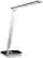 Front. OttLite - Entice LED Desk Lamp with Qi and USB Charging - Silver.