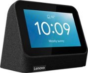 Front. Lenovo - Smart Clock (2nd Gen) 4" Smart Display with Google Assistant - Shadow Black.