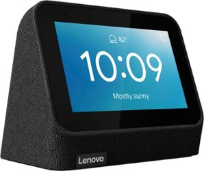 Lenovo - Smart Clock (2nd Gen) 4" Smart Display with Google Assistant - Shadow Black - Front_Zoom