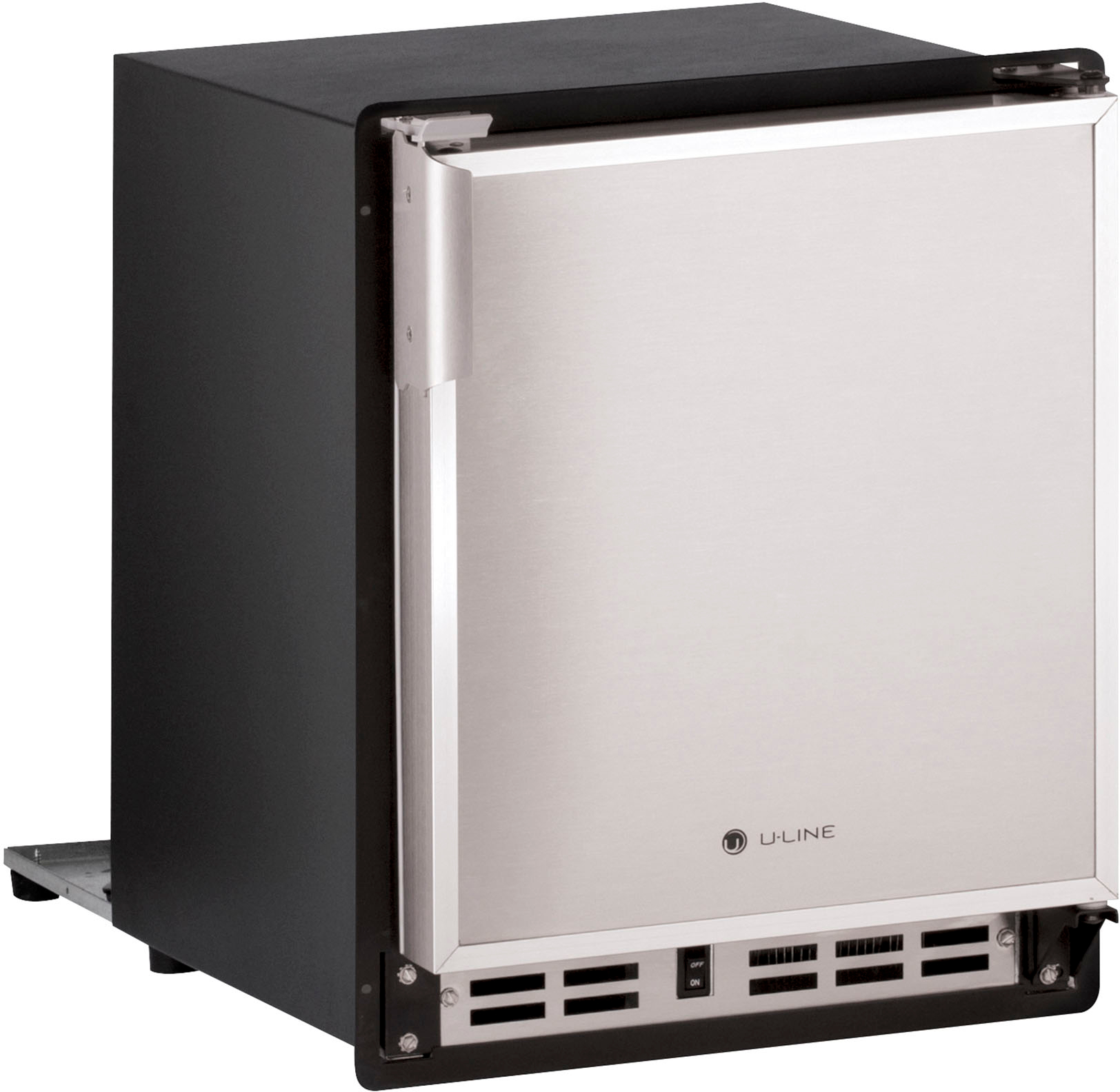 Angle View: U-Line - 14" 23-Lb Freestanding Icemaker - Stainless Steel