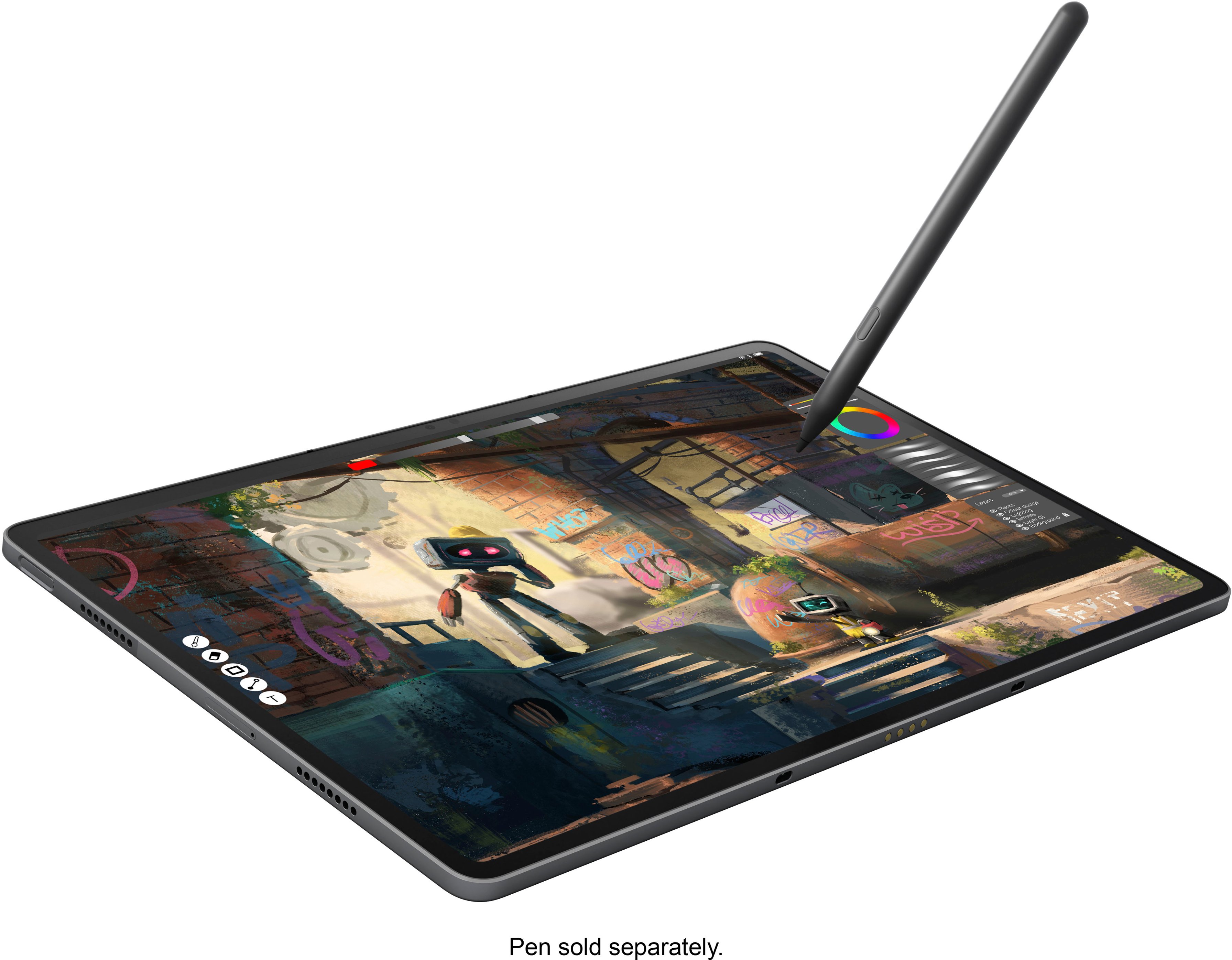 Angle View: Lenovo - Tab P12 Pro - 12.6" - Tablet - 8GB - 256GB - Storm Grey