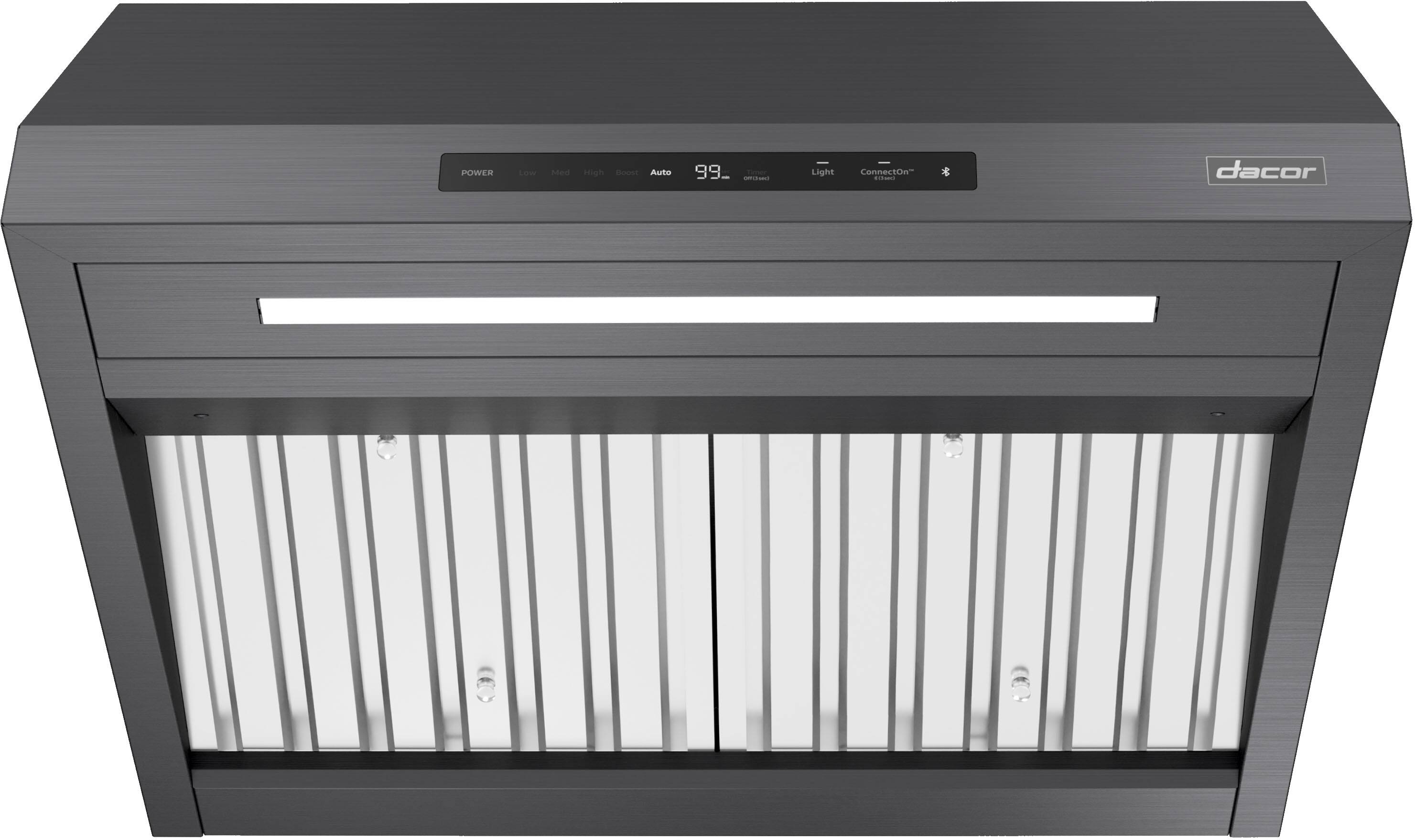 Alt View 12. Dacor - 30" Externally Vented Canopy Range Hood with AutoConnect™ - Graphite Steel.