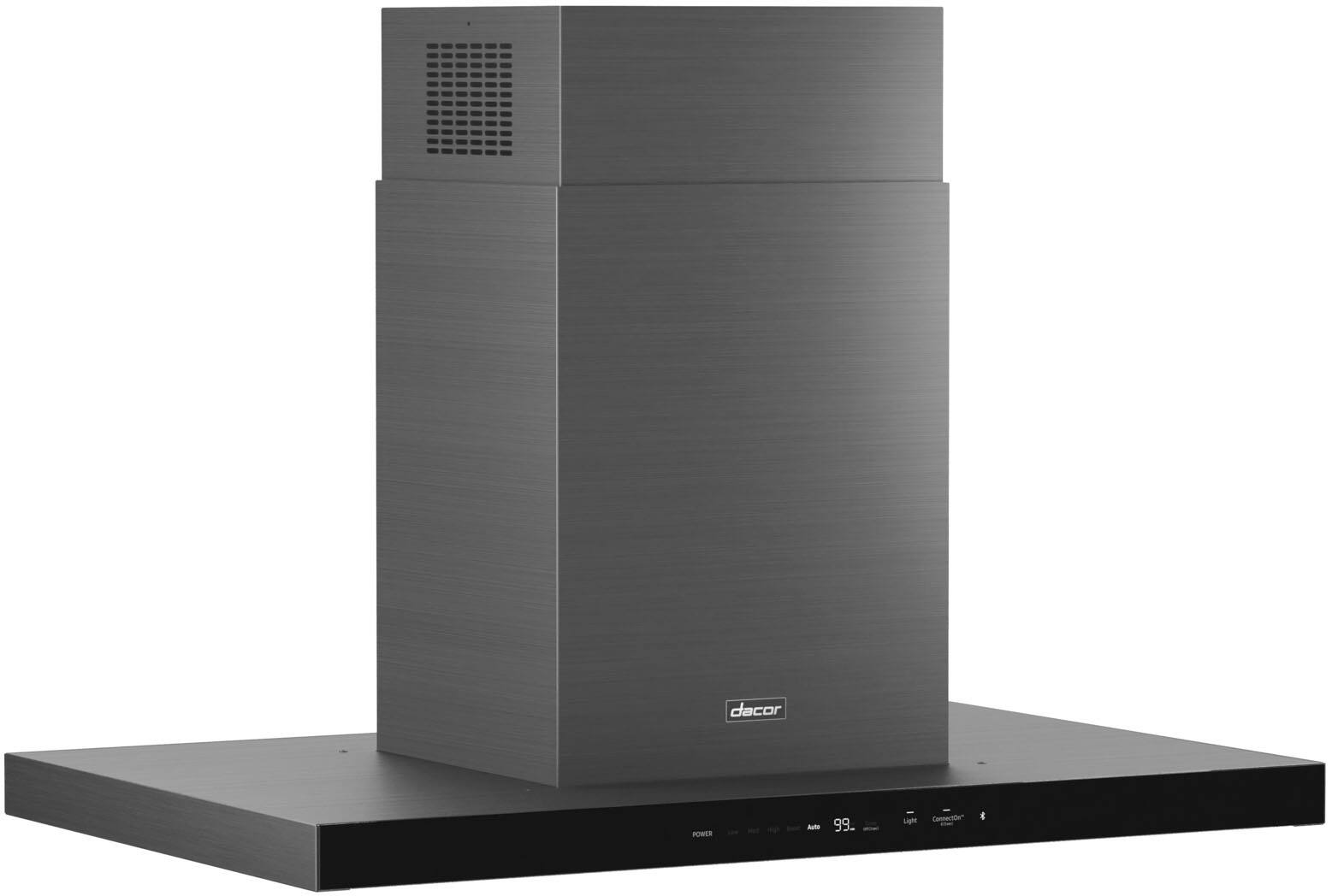 Angle. Dacor - 42" Externally Vented Island Range Hood with AutoConnect™ - Graphite Steel.