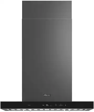 Front. Dacor - 36" Externally Vented Island Range Hood with AutoConnect™ - Graphite Steel.