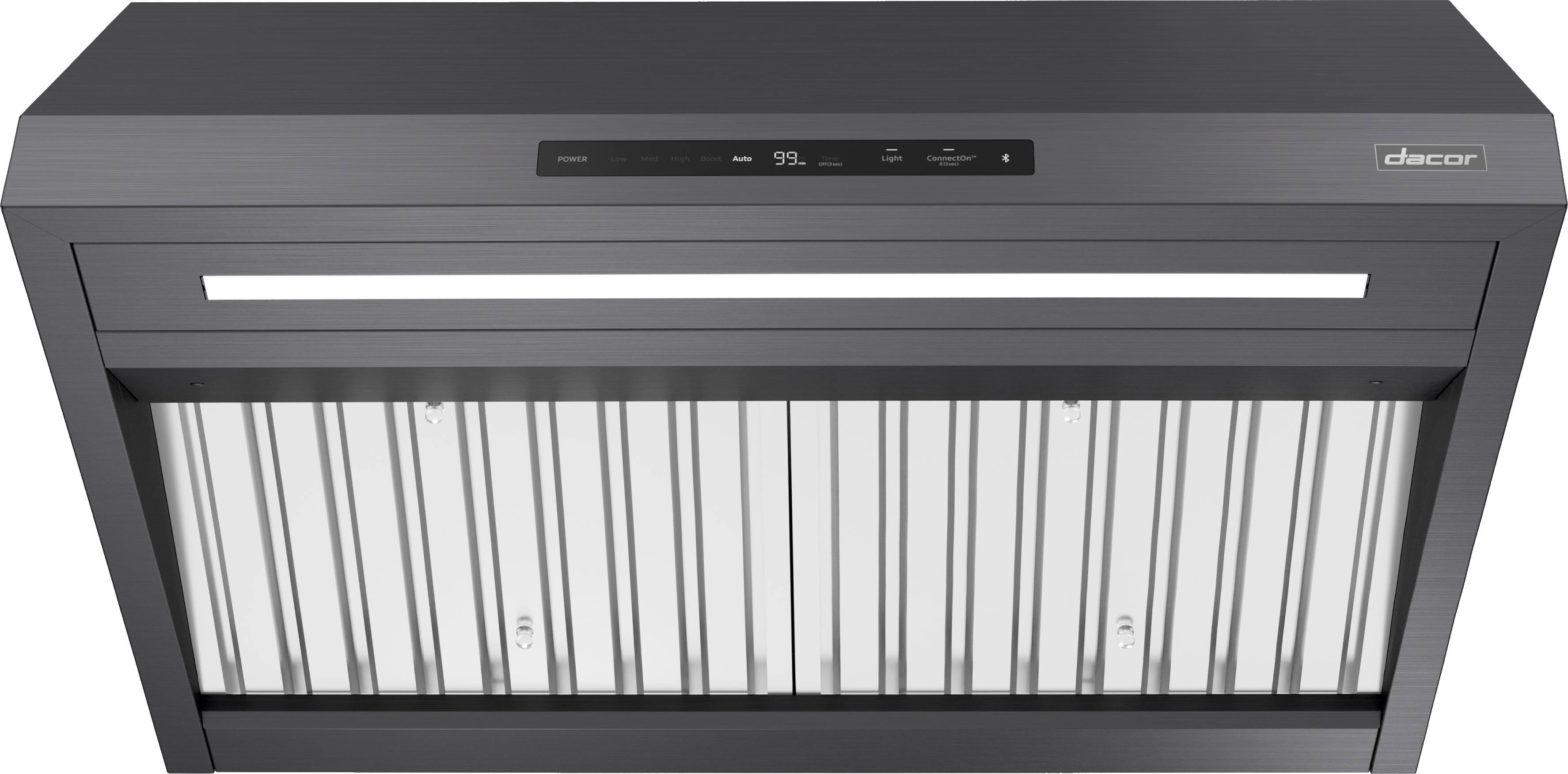 Alt View 12. Dacor - 36" Externally Vented Canopy Range Hood with AutoConnect™ - Graphite Steel.