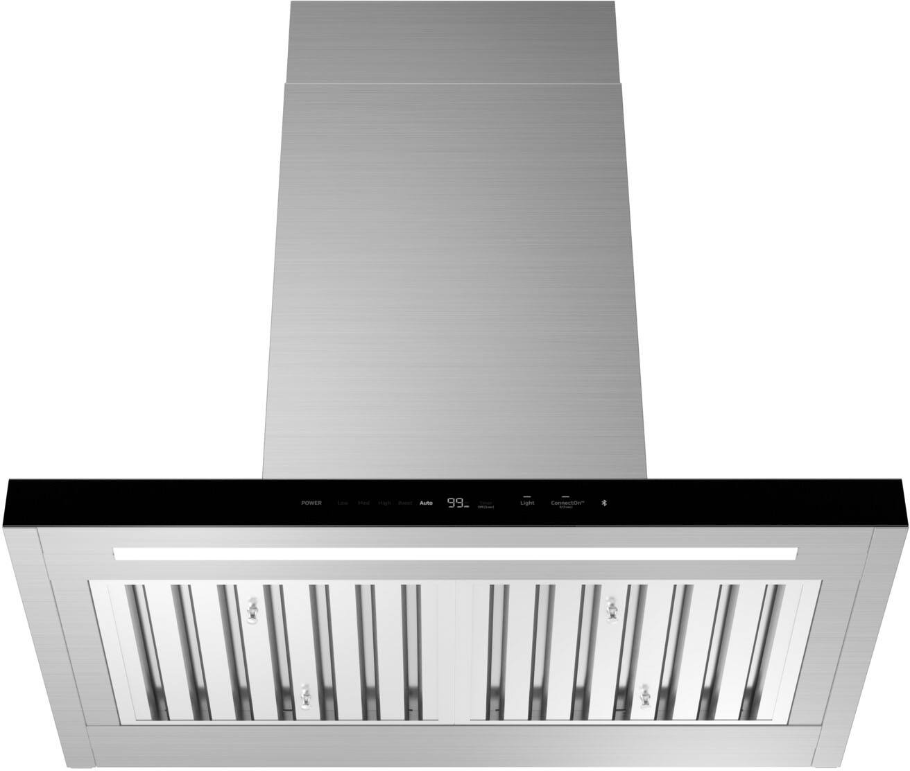 Alt View 11. Dacor - 36" Externally Vented Chimney Range Hood with AutoConnect™ - Silver Stainless Steel.