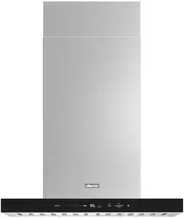 Front. Dacor - 36" Externally Vented Island Range Hood with AutoConnect™ - Silver Stainless Steel.