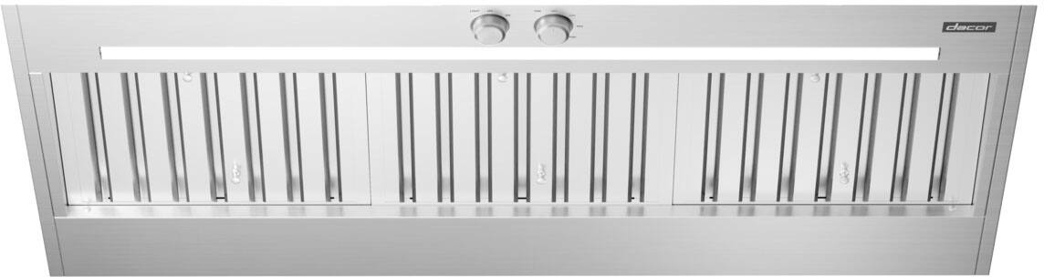 Alt View 12. Dacor - 48" Externally Vented Range Hood Liner with Auto-On Heat Sensors - Silver Stainless.