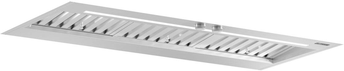 Left. Dacor - 48" Externally Vented Range Hood Liner with Auto-On Heat Sensors - Silver Stainless.