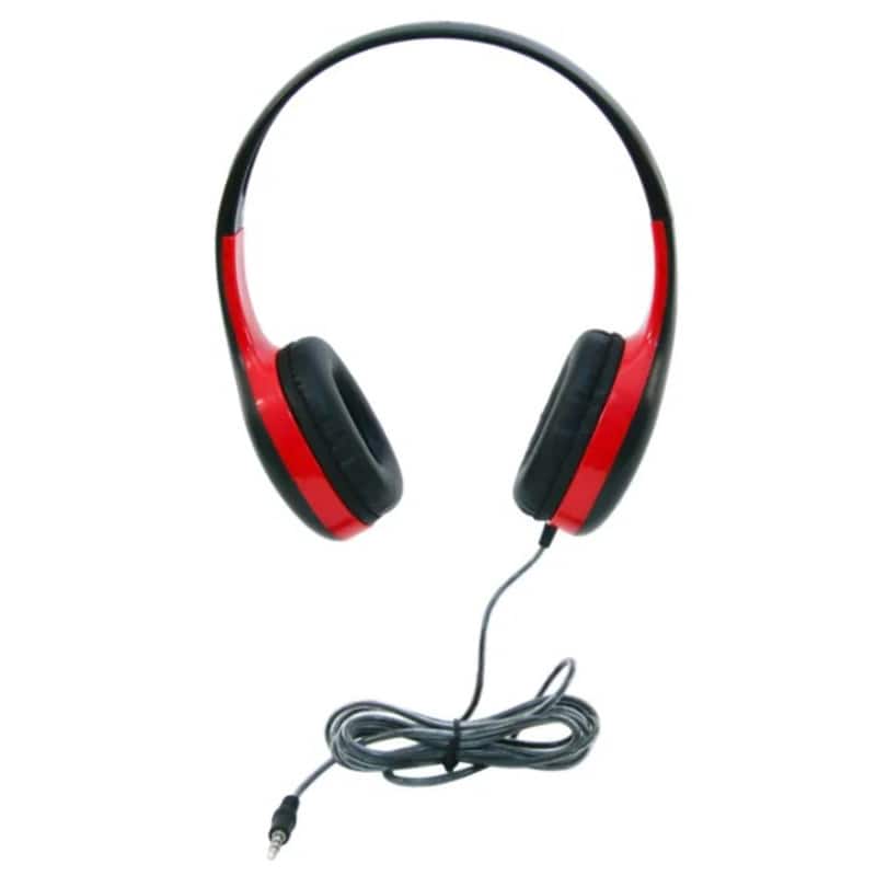 Califone - On-Ear Headphones with 3.5mm Plug, Red & Black