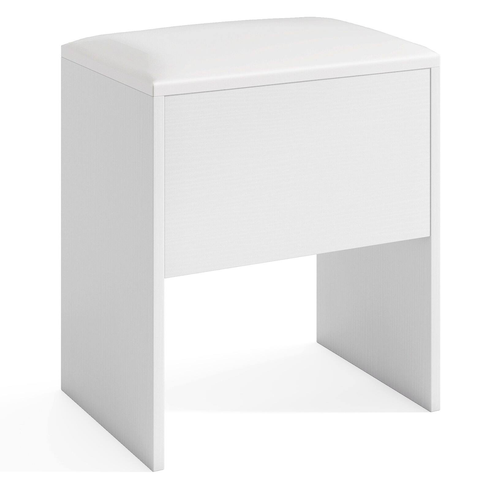 Alt View 9. Gymax - Gymax Vanity Stool w/ Storage Flip Top & Soft Padded Seat Cushion for Bedroom - White.