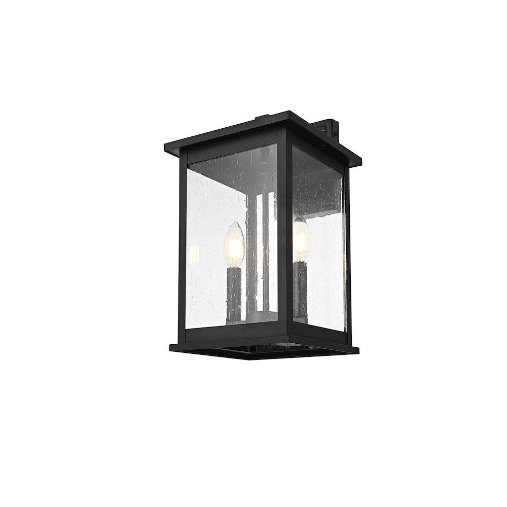 Left. Elegant Lighting - Ringgold 8.5 Inch Outdoor Wall Sconce In Black - Black.
