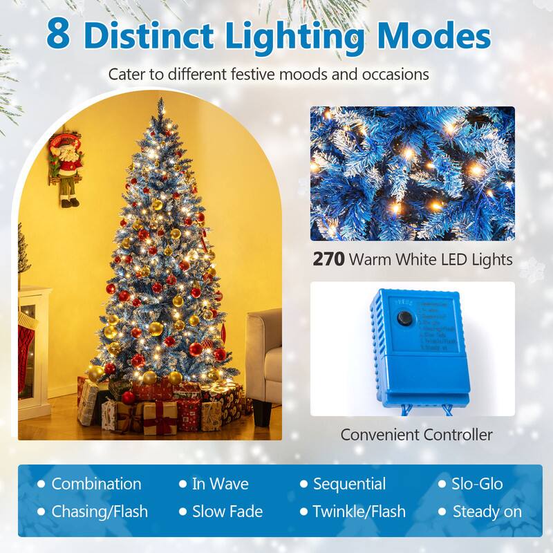 8 Distinct Lighting Modes  
Cater to different festive moods and occasions

270 Warm White LED Lights

Convenient Controller

- Combination Chasing/Flash
- In Wave Slow Fade
- Sequential Twinkle/Flash
- Slo-Glo Steady on