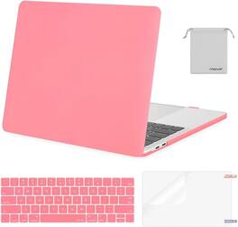 mosiso - MacBook Pro 13" hard shell case with keyboard skins, screen protector and storage bag - Cream Pink