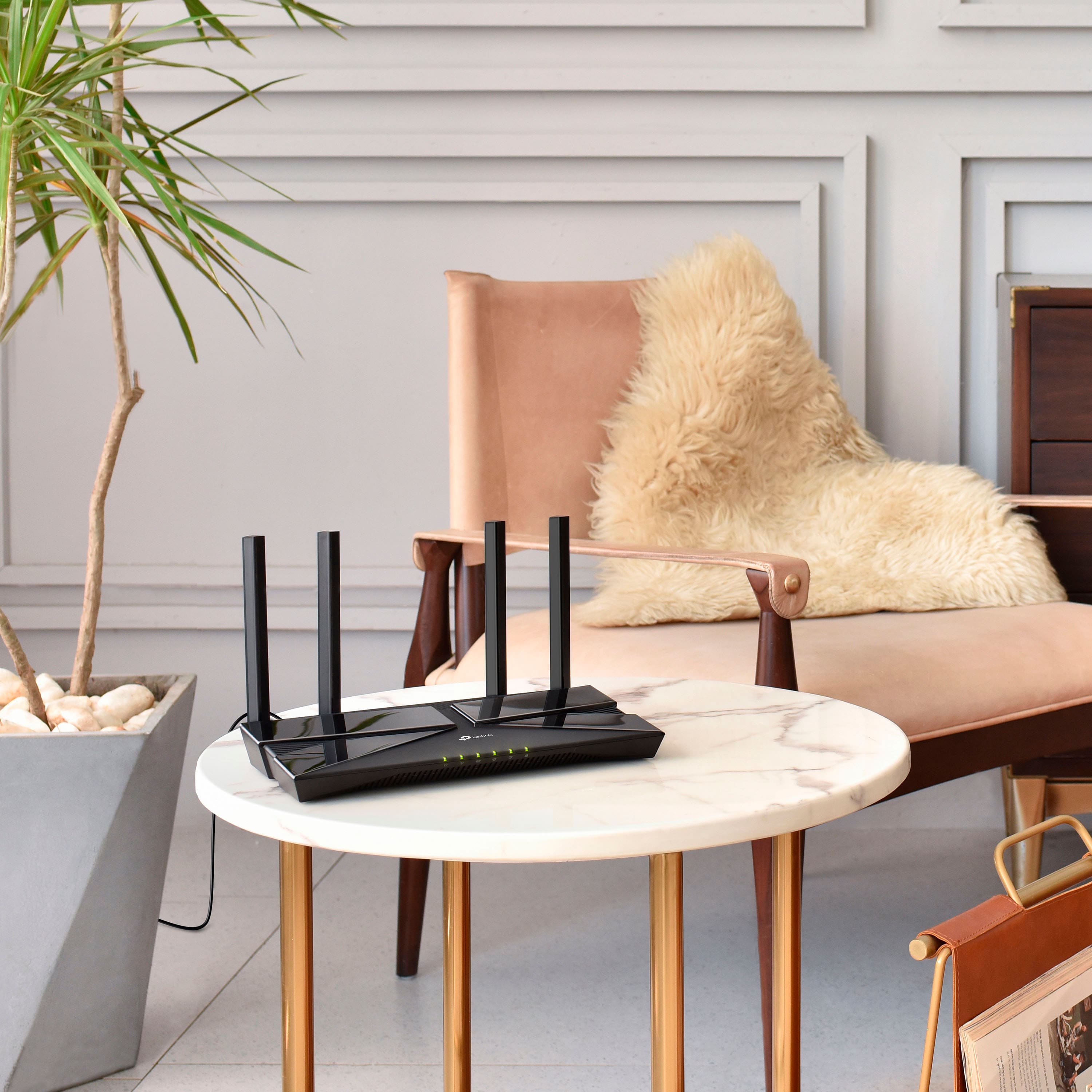 Alt View 19. TP-Link - Archer AX3000 Pro Dual-Band Wi-Fi 6 Router - Black.