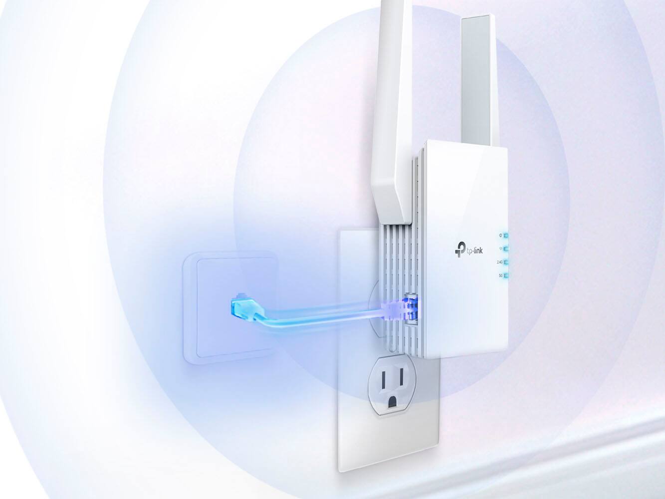 Alt View 13. TP-Link - AX3000 Dual-Band Wi-Fi 6 Range Extender - White.