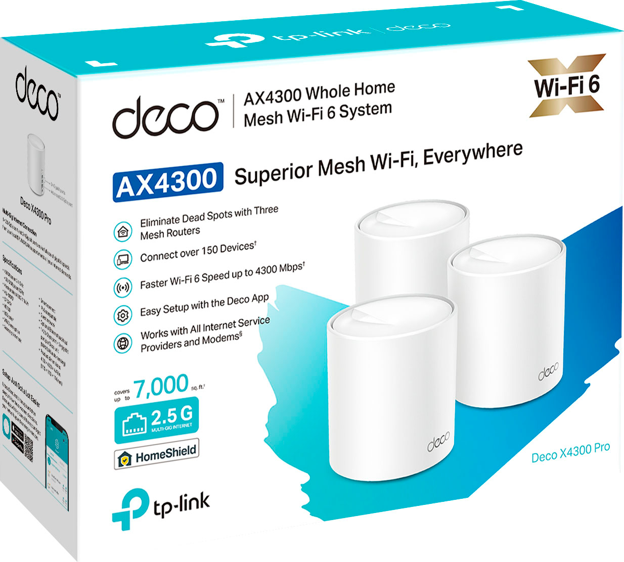 TP-Link Deco Mesh WiFi System (Deco S4) – Up to 5,500 Sq.ft. Coverage,  Replaces WiFi Router and Extender, Gigabit Ports, Works with Alexa, 3-pack