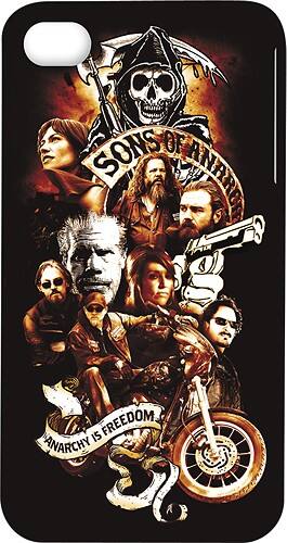 Front Standard. Tribeca - Sons of Anarchy Cast Hard Shell Case for Apple® iPhone® 4 and 4S - Black.