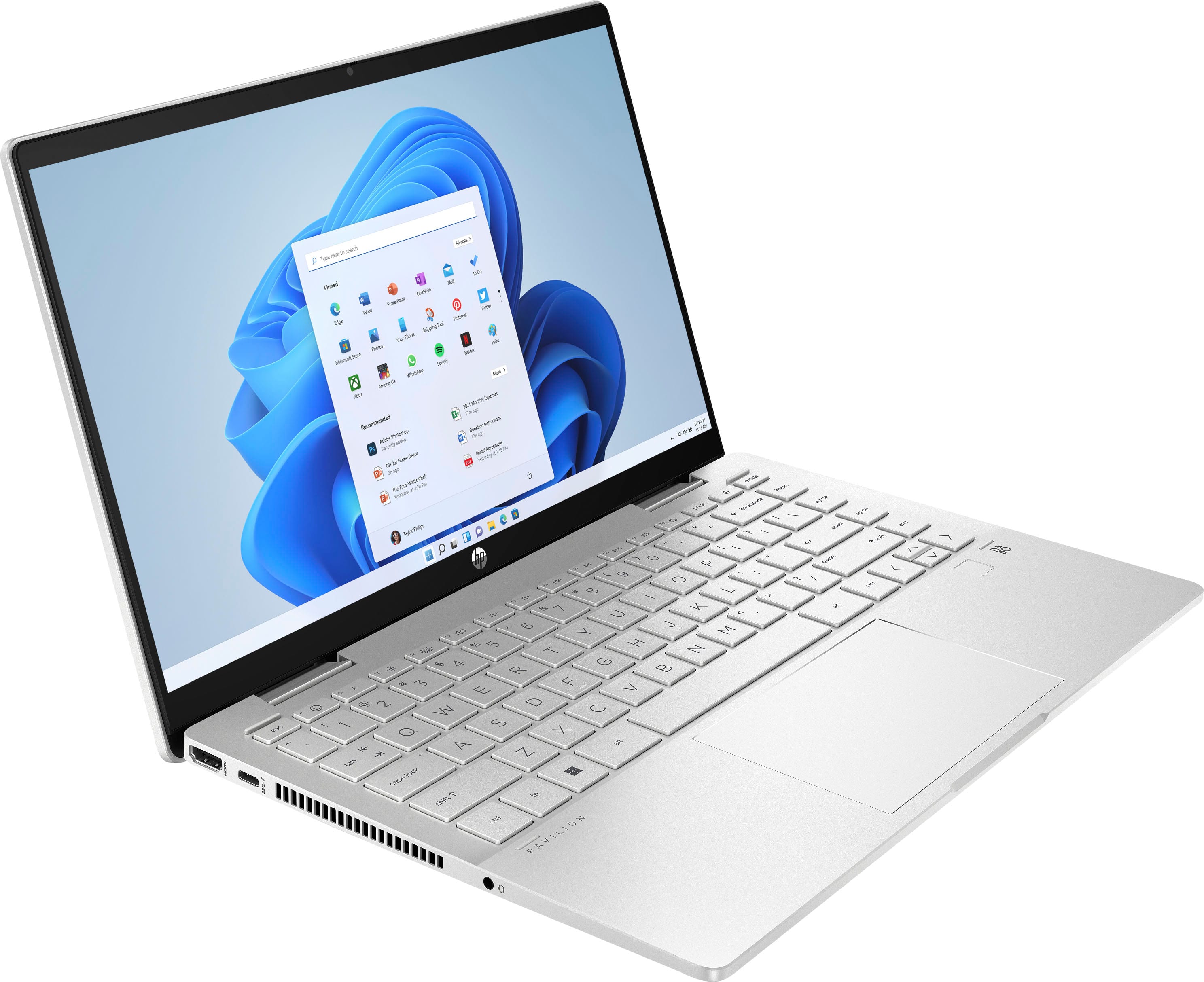 Angle View: HP - Pavilion x360 2-in-1 14" Touch-Screen Laptop - Intel Core i5 - 8GB Memory - 256GB SSD - Natural Silver