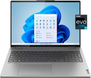Lenovo - Yoga 7i 16" 2.5K Touch 2-in-1 Laptop - Intel Evo Platform - Core i7-12700H - 32GB Memory - Intel Arc A370M - 1TB SSD - Arctic Grey - Front_Zoom