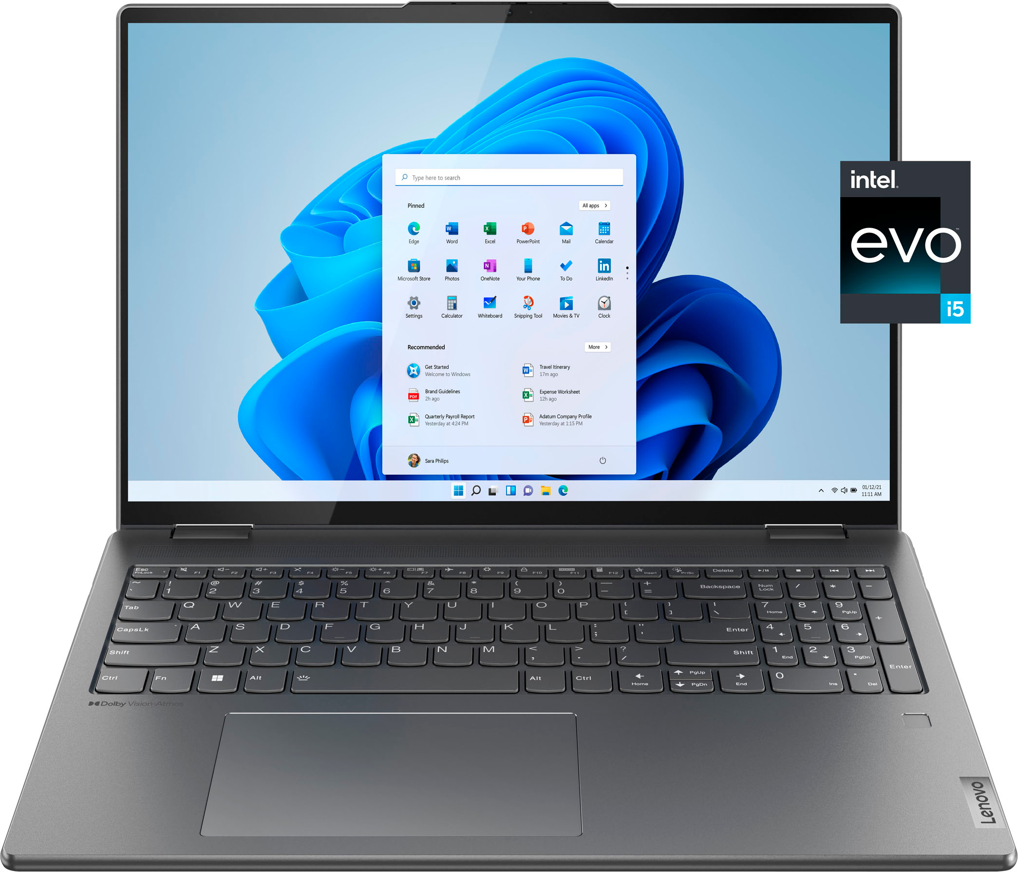 Lenovo – Yoga 7i 16″ 2.5K Touch 2-in-1 Laptop – Intel Evo Platform – Core i5-1240P – 8GB Memory – 256GB SSD – Storm Grey