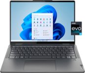 Front Zoom. Lenovo - Yoga 7i 14" 2.2K Touch 2-in-1 Laptop - Intel Evo Platform - Core i5-1235U - 8GB Memory - 512GB SSD - Storm Grey.