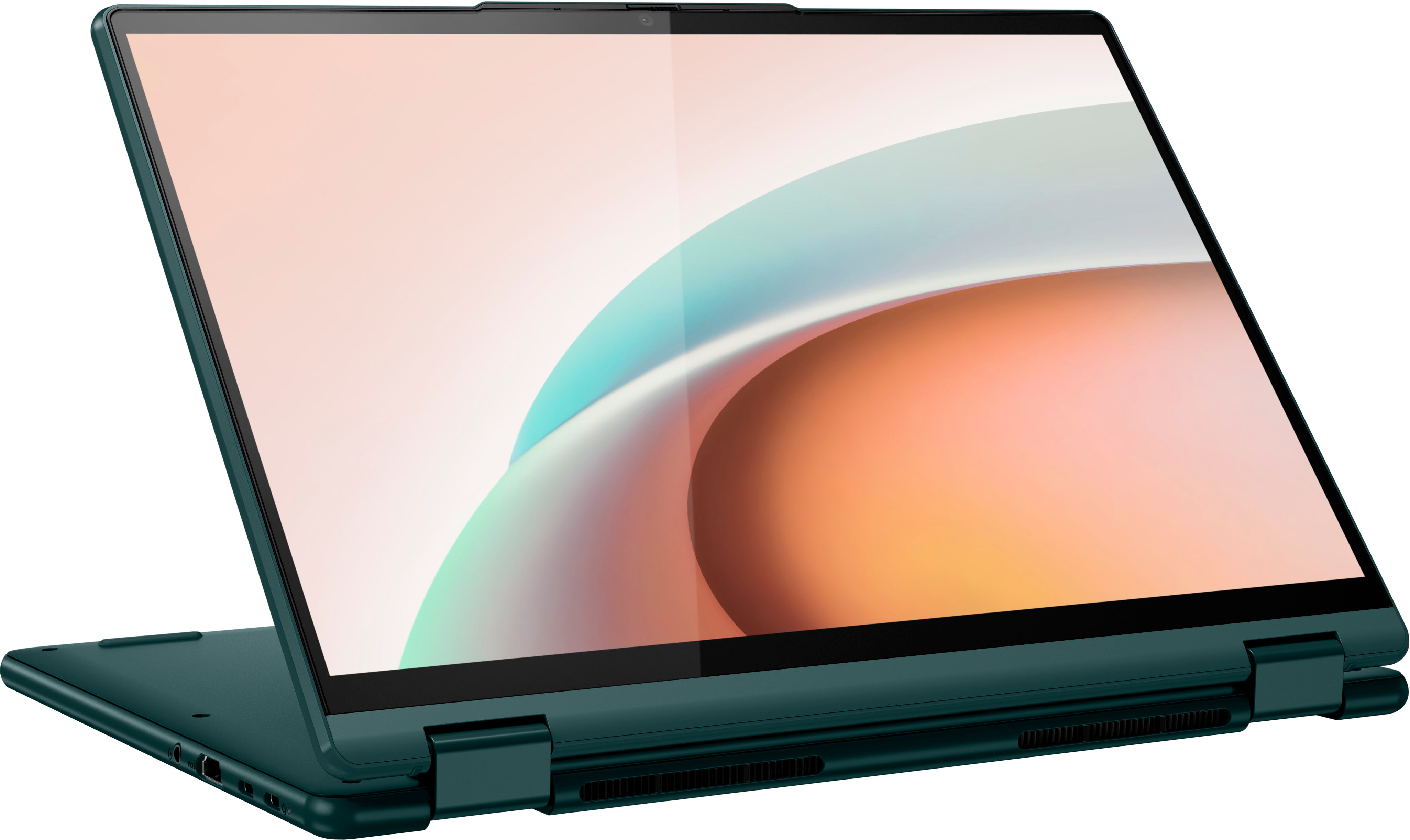 Left View: Lenovo - Yoga 6 13.3" WUXGA (1920 x 1200) Touch 2-in-1 Laptop -Ryzen 7 5700U - 16GB Memory - 512GB SSD - Dark Teal