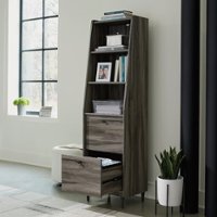 Sauder - Harvey Park Narrow Storage Bookcase - Gray - Front_Zoom