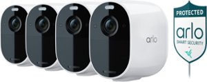 Arlo - Essential Spotlight 4 Cameras and Yard Sign, Indoor/Outdoor, Wireless, 1080p Surveillance System Bundle - White - Front_Zoom