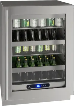 Angle. U-Line - 5 Class 5.2 Cu Ft Compact Refrigerator - Stainless Steel.