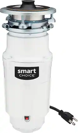 Front. Smart Choice - Smart Choice 1/2HP Corded Garbage Disposal - White.